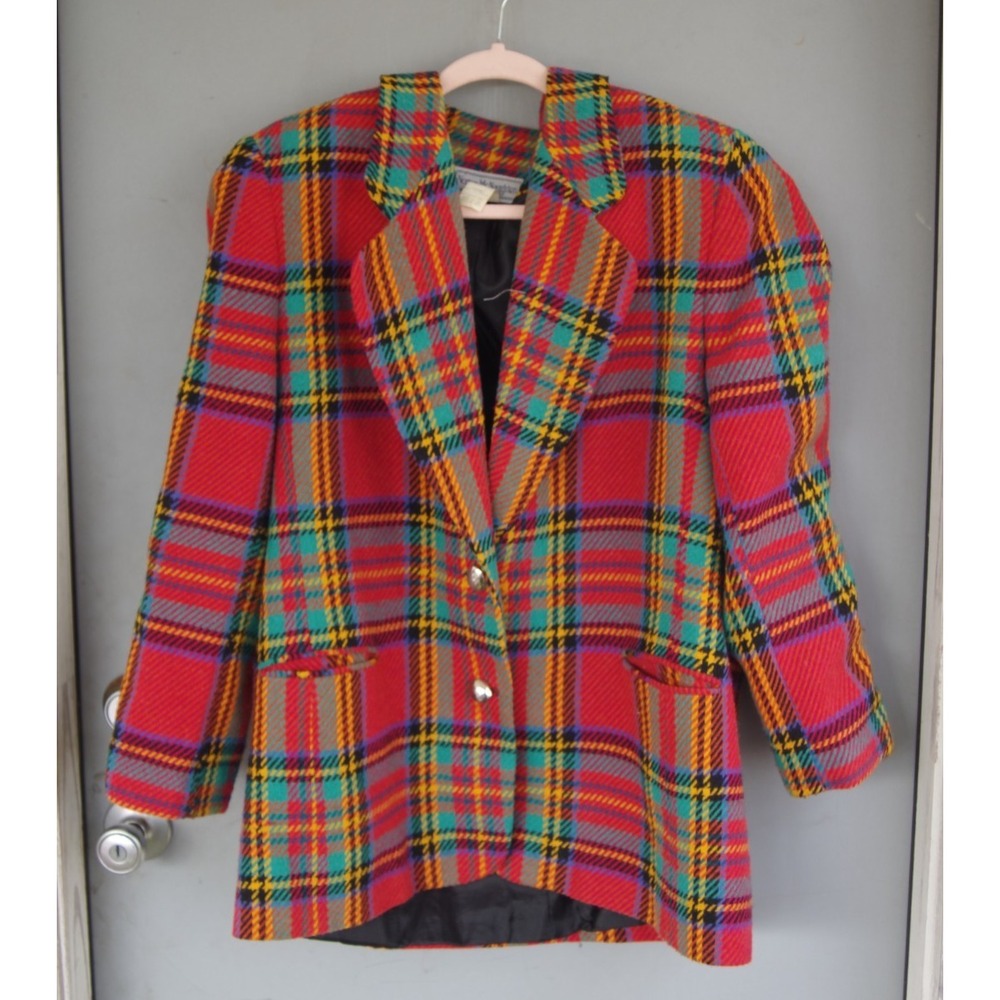 Vintage Norton McNaughton Blazer Rainbow Plaid 10‎